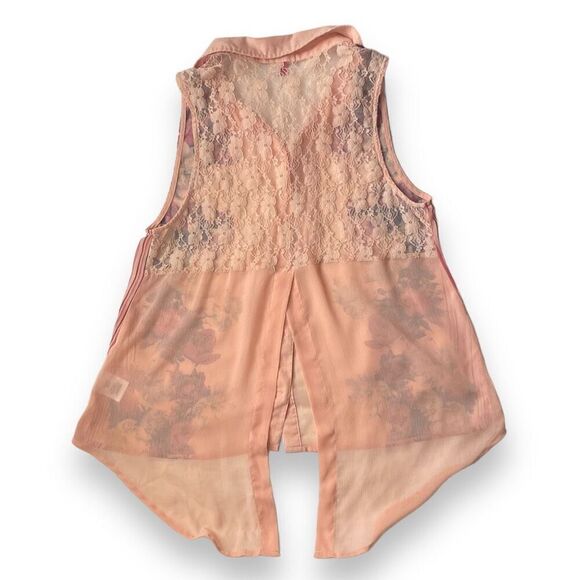 Bongo Vintage Floral Semi-Sheer Top Sz XL - Picture 7 of 12